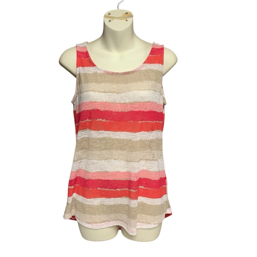 Tribal size small Red and Pink Striped Scoop Neck Tank Top